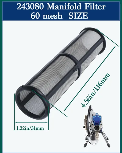 Miniatura 3 de Paquete de 6 filtros de malla 243080 60 – Compatible con pulverizadores sin aire Graco, para Pro190, Pro210, Pro270 y Magnum A100 ProPlus, etc.