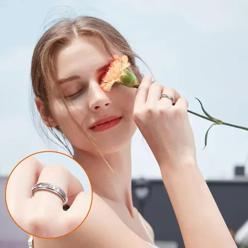 Miniatura 2 de Anillo de ansiedad para mujer, plata de ley 925, anillos giratorios para aliviar el aburrimiento, TDAH, autismo, anillos antiestrés, joyería
