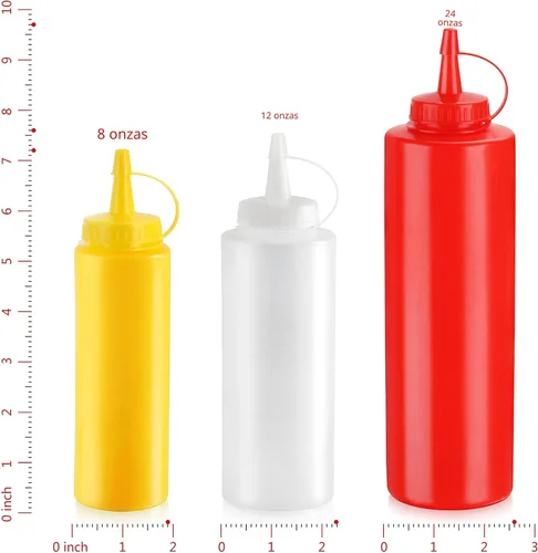 Miniatura 3 de Botellas compresibles New Star Foodservice 26115, de plástico, de 8 onzas, transparentes, paquete de 6