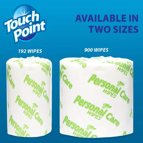 Miniatura 7 de Touch Point Toallitas para el cuidado personal, 192 toallitas de repuesto en rollo, 8 x 7 pulgadas, desechables, sin fragancia, fórmula hidratante