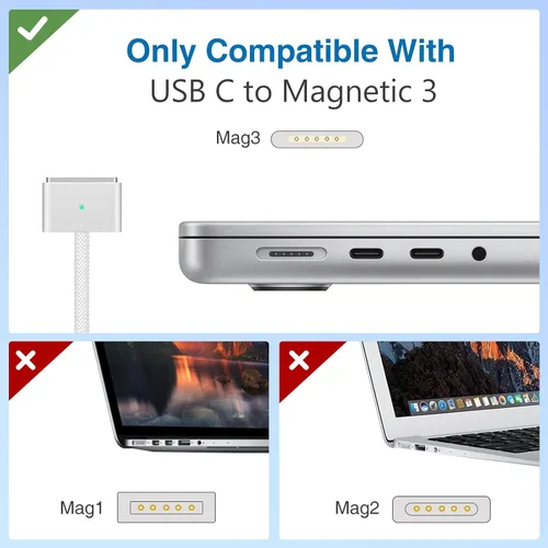 Miniatura 6 de Cargador de 140 W para MacBook Pro - Compatible con Pro (16 pulgadas 2021-2023) y (14 pulgadas 2023), Air (13-15 pulgadas 2021-2024), incluye un