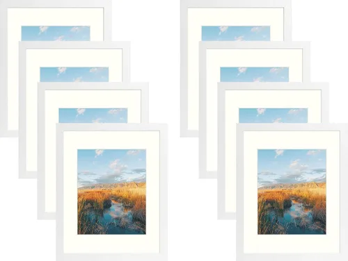 Miniatura 8 de Golden State Art, Portarretratos negro de 11 x 14 pulgadas con paspartú para mostrar fotos de 8 x 10, cristal real (paquete de 2)