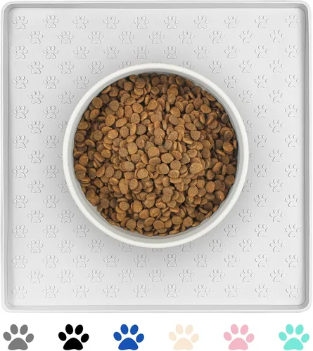 Miniatura 39 de Ptlom - Tapete para mascotas para perros y gatos, impermeable de silicona para cuencos de alimentación de mascotas para comida y agua, para perros