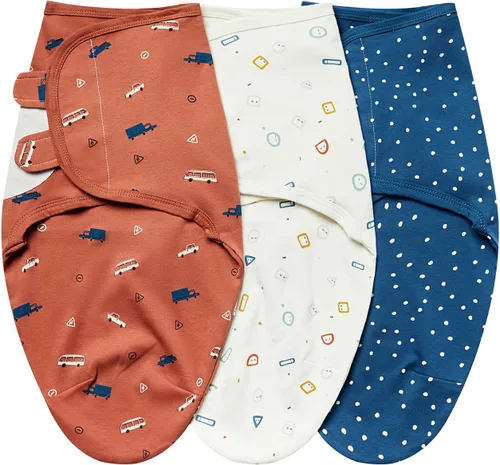 Miniatura 13 de insular Envoltura para bebé, manta para recién nacido y bebé, juego de pañales ajustable para niños y niñas, saco de dormir de algodón suave