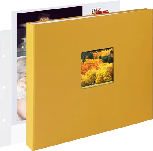 1DOT2 12x12 Pulgadas Gran álbum de recortes DIY de 3 anillas, álbum de fotos, diario con 30 fundas de plástico, 60 páginas y cubierta de tela para