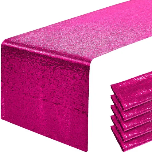 Miniatura 56 de Pufogu - Camino de mesa de lentejuelas brillantes de 12 x 72 pulgadas para fiestas de cumpleaños, decoración de bodas, despedidas de soltera