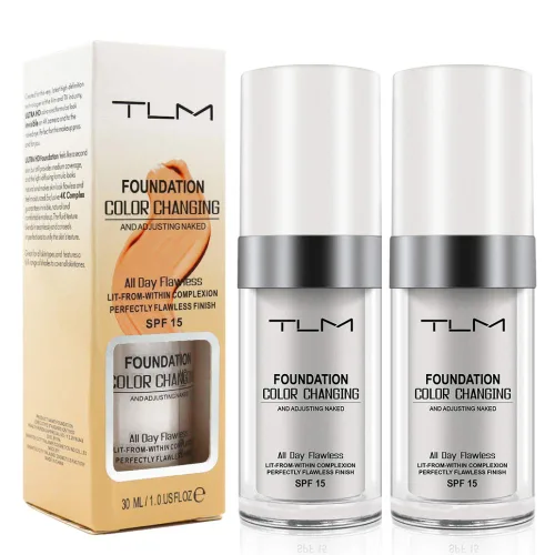 TLM Base líquida que cambia de color oculta arrugas y líneas, base de maquillaje BB Cream corrector líquido hidratante para todos los tonos de piel