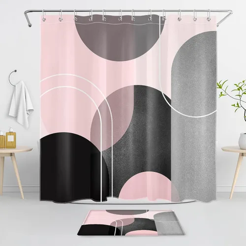Miniatura 18 de EOBTAIN Cortina de ducha floral zen, lirio de agua blanca, mariposa y piedra zen gris, cortinas de ducha para baño, plantas, naturaleza, espiritual
