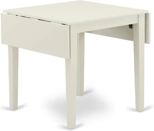 Miniatura 4 de East West Furniture NDT-LWH-T Norden Mid-Century - Mesa de comedor rectangular con gotas y patas elegantes, 30 x 48 pulgadas, lino blanco