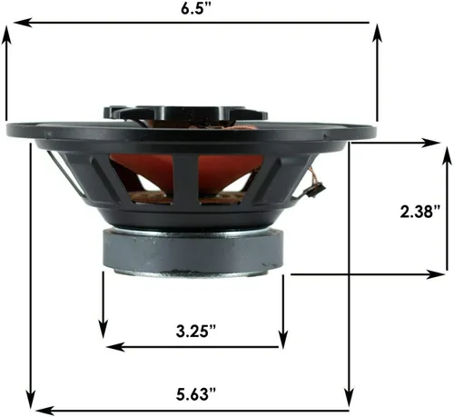 Miniatura 7 de Audiobank - 2 pares de altavoces coaxiales estéreo de audio estéreo de coche de 6.5 pulgadas y 600 vatios de potencia máxima de 3 vías - AB674