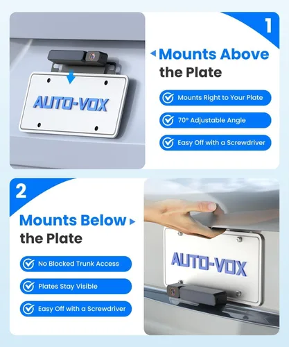 Miniatura 3 de AUTO-VOX Cámara de respaldo inalámbrica solar con monitor de 5" 1080P: Batería de 5000mAh, 2 minutos de instalación DIY y 2 cámaras de respaldo