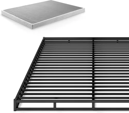 Miniatura 8 de Zinus Muelle de bloqueo rápido de 4 pulgadas de perfil bajo/Base de colchón/Estructura de acero resistente/Fácil armado, Acero, Blanco