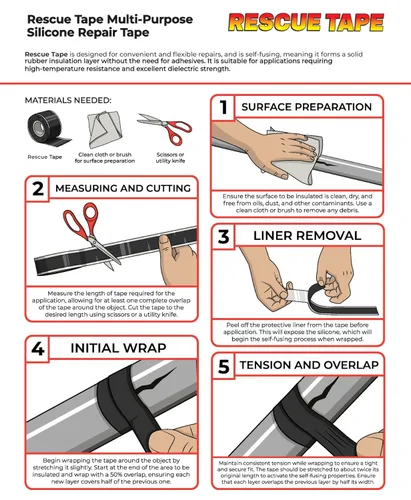 Miniatura 8 de Bond It Cinta de rescate, de silicona autofusionable para emergencias de fontanería, reparación de tuberías y mangueras, aislamiento eléctrico