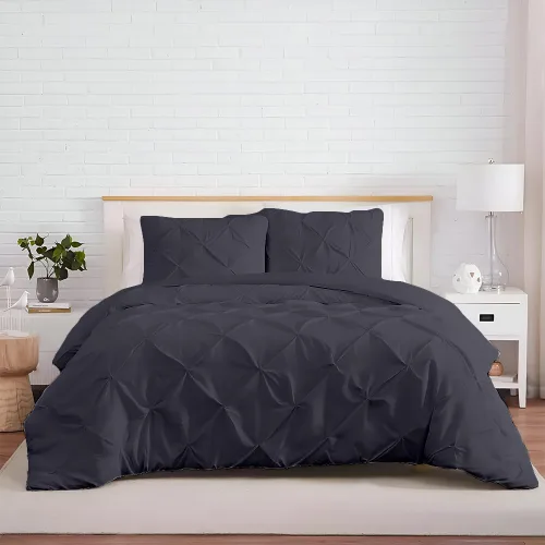 Miniatura 31 de Kotton Culture 1 Pc Twin/Twin XL Size Pinch Pleated - Pintuck Duvet Cover Only - 100% Egyptian Cotton Sateen -1000 TC Luxury Comforter Cover-Zipper