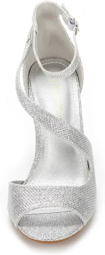 Miniatura 4 de Dream Pairs Nile Sandalias modernas de tacón tipo stiletto, con puntera abierta, para mujer