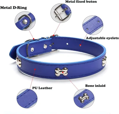 Miniatura 5 de Love Dream Collares de cuero para identificación de cachorros, 14 unidades, de poliuretano suave, ajustables, para identificación de arena