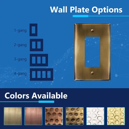 Miniatura 4 de LIDER Placa decorativa de pared de metal para interruptor o receptáculo, cubierta de salida de acero inoxidable, resistente a la corrosión