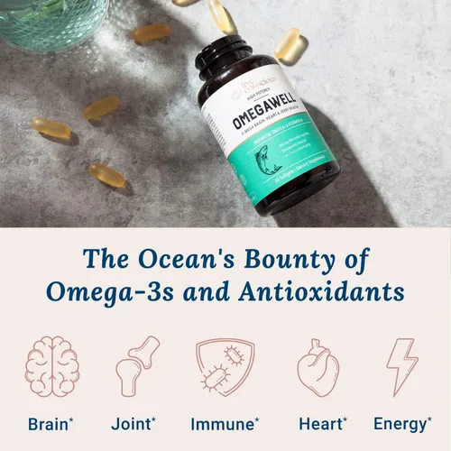 Miniatura 2 de Live Conscious Aceite de pescado OmegaWell: apoyo para el corazón, el cerebro y las articulaciones 800 mg EPA 600 mg DHA - Recubrimiento entérico
