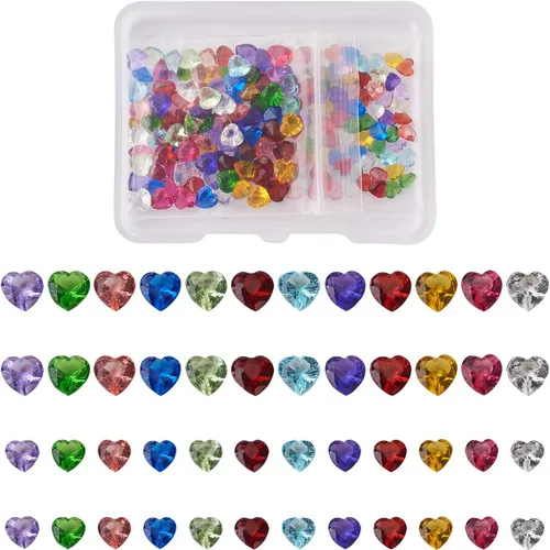 Miniatura 10 de Beadthoven - Mini cabujones de piedra de circonita cúbica con facetas puntiagudas y facetadas, cuentas de diamantes de circonita cúbica para hacer