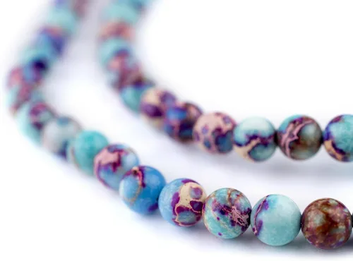 Miniatura 178 de The Bead Chest Cuentas de Jade Blanco Mate Redondas (8mm): Piedra Preciosa Orgánica Redonda Esférica de Energía con Poder de Sanación para Hacer