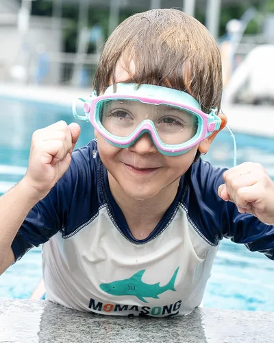 Miniatura 3 de Gafas de natación para niños de 6 a 12 años, visión amplia, antivaho, protección UV, sin fugas, gafas de natación para niños y niñas Rosado/Verde
