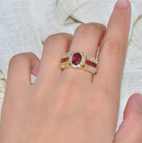 Miniatura 3 de Xiaomei Anillo de compromiso para mujer, oro amarillo de 14 quilates, joyería nupcial de compromiso, talla 6-10