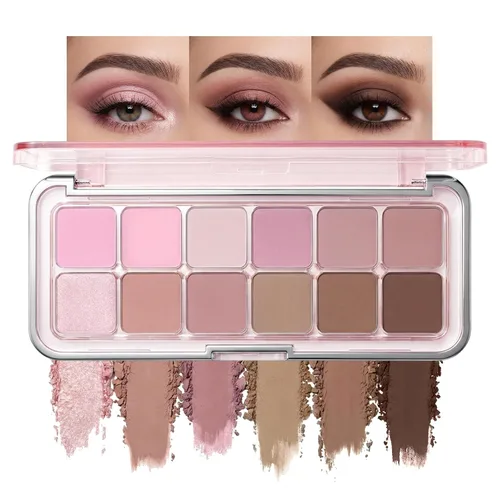 Miniatura 26 de Erinde Paleta de maquillaje de sombra de ojos de 9 colores con purpurina y lavanda brillante y mate, violeta, malva, púrpura oscura, plateado