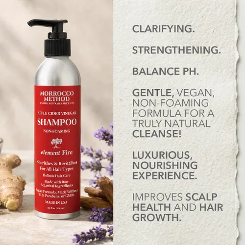 Miniatura 2 de Morrocco Method Champú de vinagre de sidra de manzana, 100% natural y crudo. Unisex. Para todo tipo de cabello y cuero cabelludo. Sin SLS, parabenos