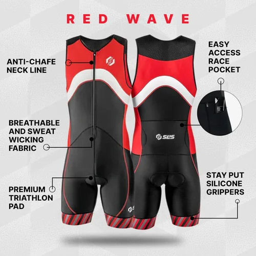 Miniatura 3 de SLS3 Traje de Triatlón para Hombre - Trisuit Premium para Hombre - Kit de Triatlón sin Mangas, de Secado Rápido con Bolsillo Grande en la Espalda