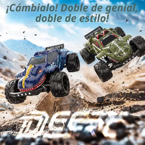 Miniatura 4 de DEERC 9308E 1:16 Coches RC Rápidos para Niños de 8 a 12 años Camión Monstruo RC para Niños 24.8 MPH, Todo Terreno 4WD Camión Dinosaurio de Alta