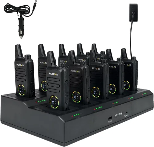 Miniatura 15 de Retevis RT22S Walkie Talkies para adultos, radio de 2 vías con auricular, pantalla de canal, recargable, radio bidireccional FRS portátil, mini