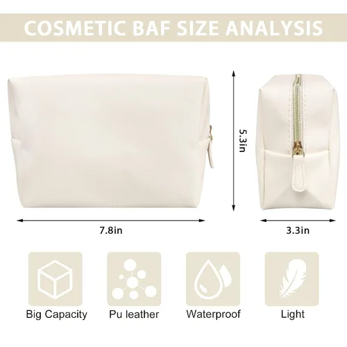 Miniatura 5 de GFU Bolsa de maquillaje grande con cremallera de viaje, organizador de artículos de tocador para mujeres y niñas