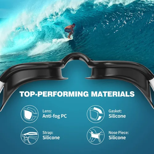 Miniatura 6 de Robee Gafas de natación, gafas de natación polarizadas para adultos, para hombres, mujeres y jóvenes, gafas de piscina de agua