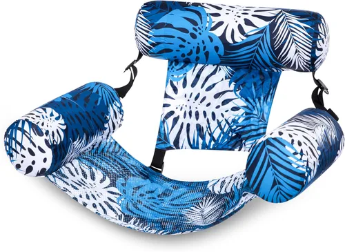 Sloosh Sillas flotantes de piscina para adultos, sillas inflables de piscina, hamaca flotante con patrón de plantas para adultos, flotadores de