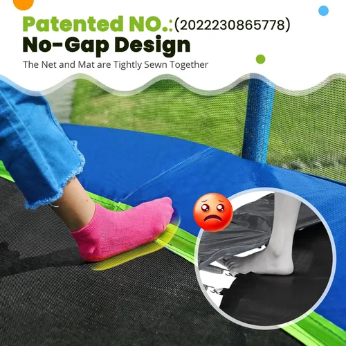 Miniatura 2 de Zupapa 1800LBS Capacity No-Gap Design 16 15 14 12 10FT Trampoline with Safety Enclosure Net and Non-Slip Ladder 10-Year Quality Assurance Perfect