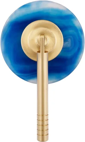 Rockcloud Pomo de cajón de ágata con tornillo, tiradores de puerta hechos a mano para armario, cocina, armario, decoración, color azul
