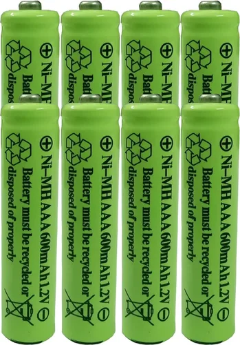 Miniatura 3 de AAA Nimh 600mAh 1.2v batería recargable para luces solares al aire libre lámpara de jardín (12 piezas AAA)
