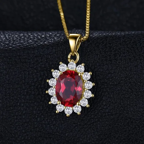 Miniatura 9 de JewelryPalace Princess Diana Kate Middleton Natural Amethyst Citrine Garnet Peridot Topaz Created Ruby Sapphire Simulated Emerald Pendant Necklace