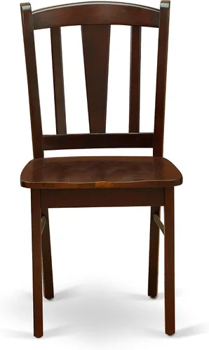 Miniatura 5 de East West Furniture ANDL3-MAH-W Juego de mesa y sillas de cocina de 3 piezas contiene una mesa de comedor redonda con pedestal y 2 sillas