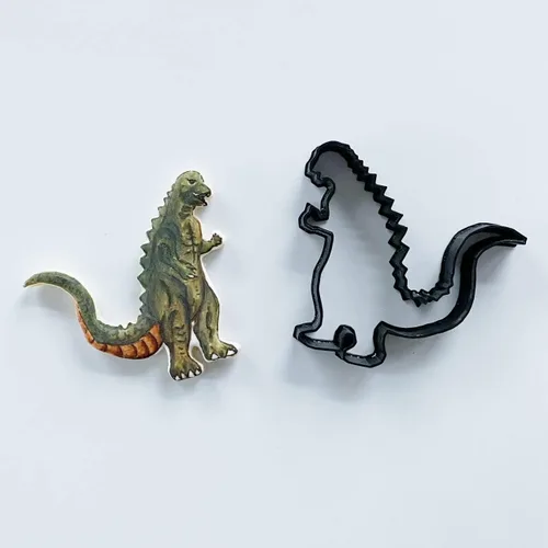 Miniatura 3 de Cortadores de galletas de dinosaurio gigante, monstruo reptil, personajes de película y huella de dinosaurio, hechos en los Estados Unidos