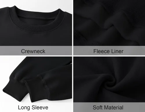 Miniatura 4 de LOMON Sudadera de cuello redondo para mujer, casual, de gran tamaño, sudadera con capucha de manga larga de forro polar