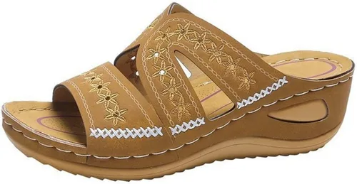 Miniatura 22 de Ladmiple - Sandalias ortopédicas de cuña para mujer, cómodas sandalias ortopédicas para caminar con soporte de arco 2024 Y-Verde