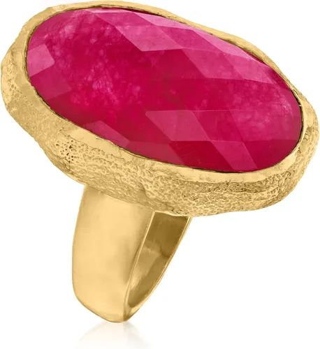 Miniatura 3 de Ross-Simons Anillo de cuarzo rosa de 25 quilates en oro de 18 quilates sobre ley Piedra preciosa cuarzo