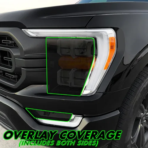 Miniatura 2 de SlickMod Tinte de humo de vinilo precortado para faros Ford F150 2021-2023 (20% humo oscuro, 2. corte de faros) (SM-FOR-F15-2123-HL)