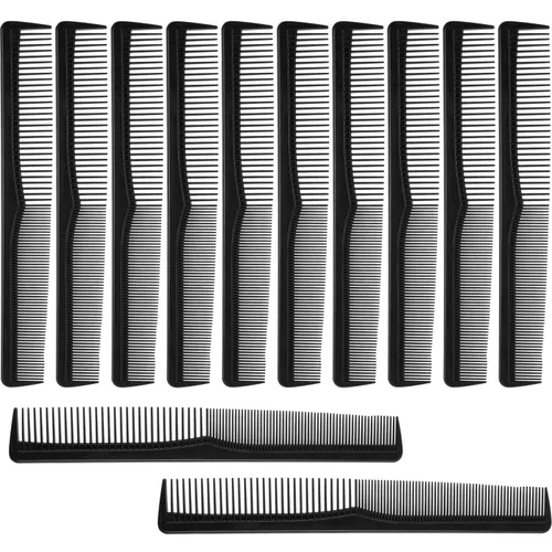 Boao 12 peines de pelo a granel de dientes finos y anchos negros para peluquero, estilista, cónicos, multiusos, para peluquería, salón de despedida