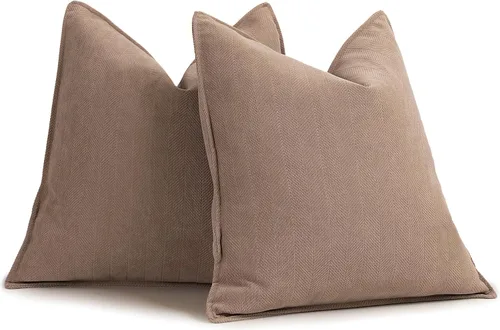 Miniatura 46 de ZWJD Fundas de Almohada para Lanzar de Color Rust 18x18 Juego de 2 Fundas de Almohada de Chenilla con Diseño Elegante Fundas de Almohada Decorativas