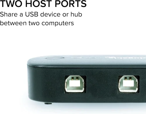 Miniatura 4 de Plugable Interruptor de uso compartido USB 2.0 para compartir un puerto de dispositivo USB con un botón entre dos computadoras