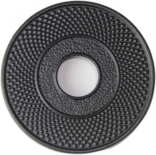 Trivet - Portavasos decorativo de hierro fundido con clavijas de goma, almohadillas resistentes para ollas calientes, aislamiento antideslizante con
