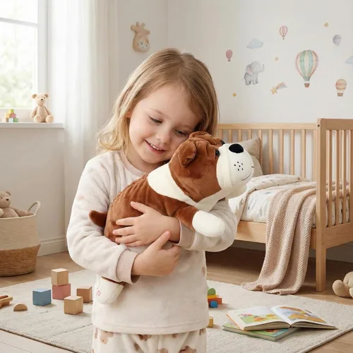 Miniatura 5 de Peluche suave para perros de 17.7 pulgadas, almohada de peluche abrazable para regalo de cumpleaños de niños, juguete grande para cachorros