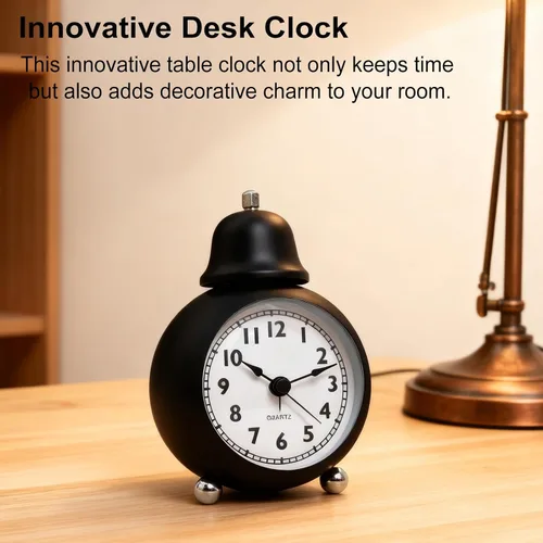 Miniatura 2 de Maxspace Reloj despertador clásico vintage, reloj despertador analógico retro de 3.5 pulgadas, cuarzo silencioso sin tictac con luz nocturna, reloj